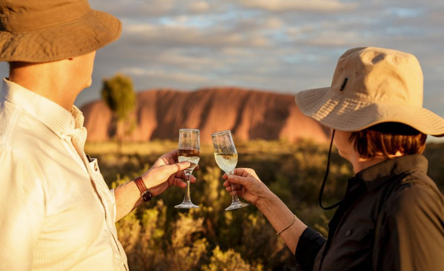 Uluru Guided Day Tour with Sunset Meal and Sparkling Wine